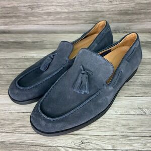 Marc Fisher Mens LM Garry Tassel Loafer Suede Size 10.5  Blue